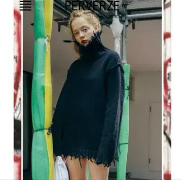 PERVERZE 크러쉬 미니 드레스 크러쉬 니트