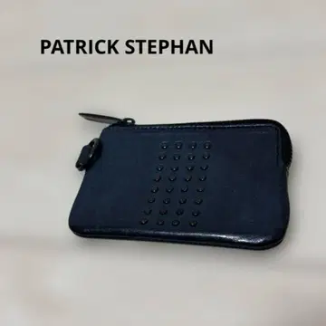 PATRICK STEPHAN 스터드 장식 네이비 코인 케이스