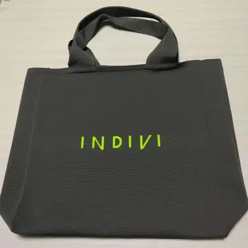 INDIVI 그레이 토트백 네온 로고