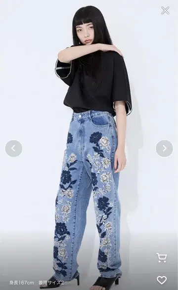 꽃무늬 자수 데님 CLANE FLOWER EMBROIDERY PANTS