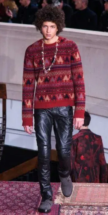 Paul Smith 메인 라인 기하학 패턴 캐시미어 혼방 니트 스웨터
