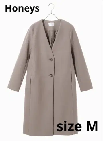 [ 미사용 ] 허니즈 칼라리스 코트 그레이지 베이지 M 사이즈 가을 겨울