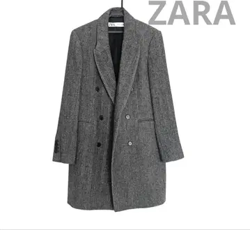 새상품급 자라 트위드 헤링본 체스터 코트 아우터 S