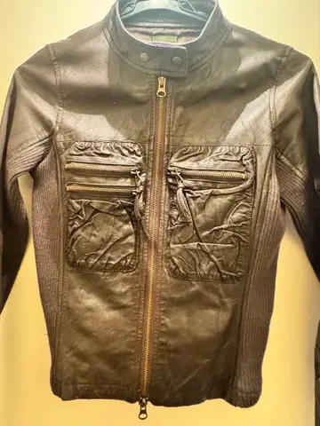 브라운 가죽 자켓 S size