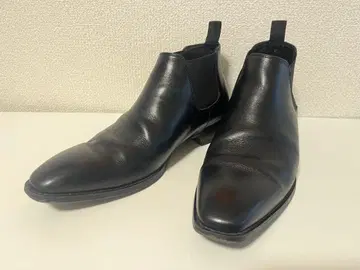 블랙 가죽 사이드 고어 부츠