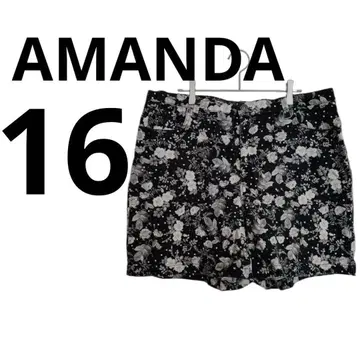 AMANDA [16] 꽃무늬 숏팬츠 블랙