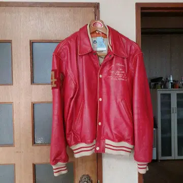 AVIREX 가죽 자켓 레드