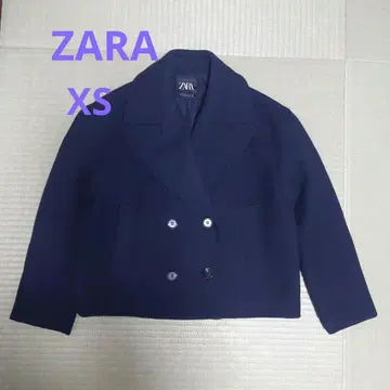 ZARA 숏 기장 더블 브레스트 코트 네이비 XS