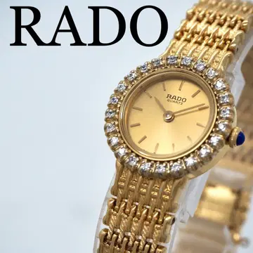143 [새상품급] RADO 여성용 시계 다이아 베젤 골드 라운드 레어