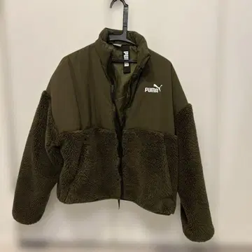 [ 새상품급 ] PUMA 플리스 자켓 M 올리브 그린 카키 숏 기장