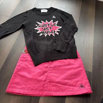 주말 가격 인하! 르꼬끄 스포르티브 골프 니트와 스커트 세트 S