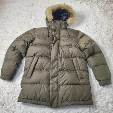 [ 레어 ] 올드 유니클로 다운 코트 퍼 올리브 M