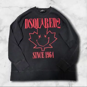 DSQUARED2 로고 오버 사이즈 맨투맨 트레이닝복 메이플 리프