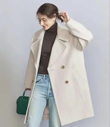 [ 새상품급 ] 뷰티앤유스 해밀턴 울 블렌드 P코트 아이보리
