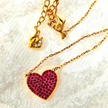 Swarovski 스와로브스키 하트 목걸이 펜던트 빨간색 금