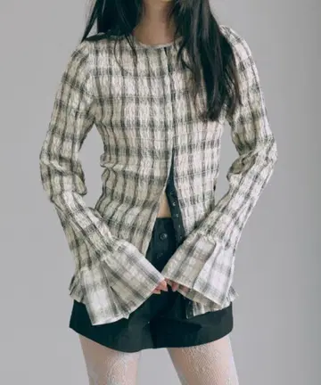 en neume Smocked Check Blouse