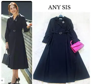 새상품급 빅 사이즈 any SiS 워셔블 레이디 테일러드 원피스 네이비