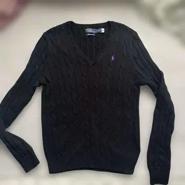 랄프 로렌 케이블 니트 코튼 V넥 스웨터 M 새상품급