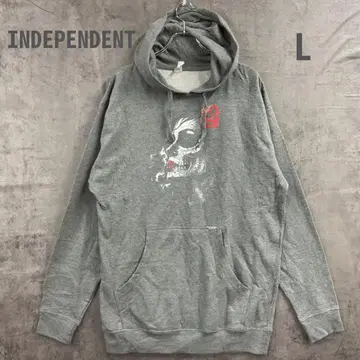 인디펜던트 후드티 그레이 L 스컬 로고 [ 5853 ]