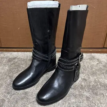 DUAL VIEW 듀얼뷰 가죽 부츠 천연 가죽 블랙 38 미사용 새상품