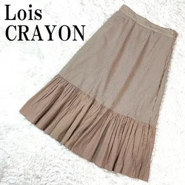 Lois CRAYON 롱 플레어 스커트 레드 스트라이프 M B7730