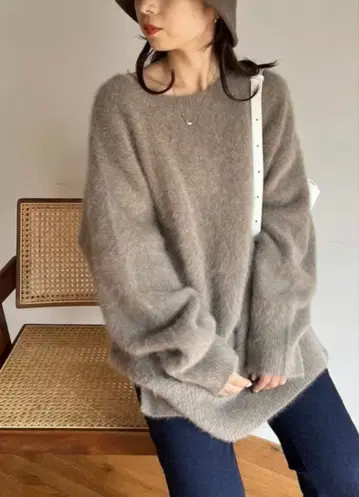 새상품급 카프리슈 레마쥬 FOX 캐시미어 튜닉 모카