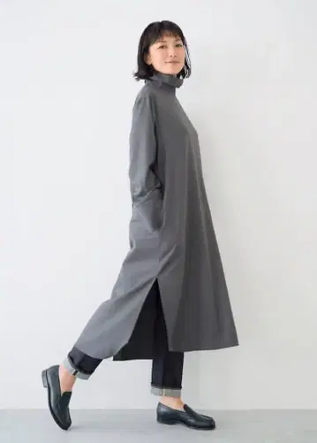 SINME 하이넥 셔츠 차콜
