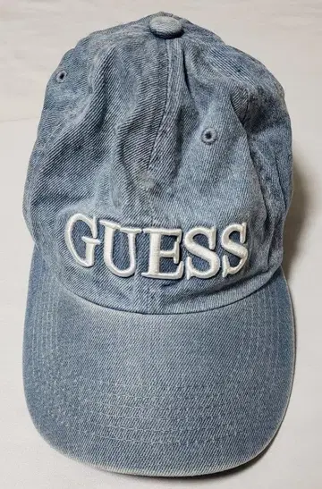 GUESS 데님 로고 자수 캡