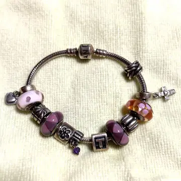 PANDORA 스네이크 체인 팔찌 참 12개 포함