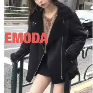 새상품급 EMODA 블랙 라이더 자켓 블루종
