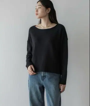 crewre 2way 라프인 레이 보트넥 롱T
