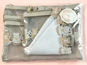 새상품 긴자와 레이스 곰 메쉬 파우치 & 타월 손수건 총 3세트