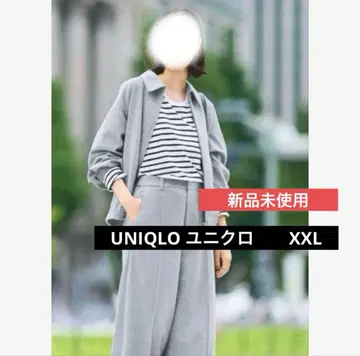 유니클로 브러쉬드 저지 오버 사이즈 블루종 그레이 XXL