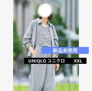 유니클로 브러쉬드 저지 오버 사이즈 블루종 그레이 XXL