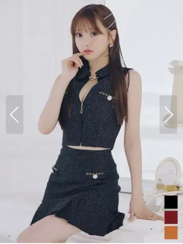 JEWELS 캬바쿠라 드레스 트위드