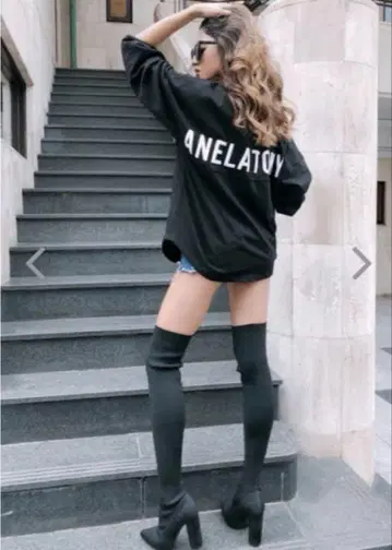 ANELATOKYO 아네라 도쿄 빅 돌먼 슬리브 트레이닝복 롱 T