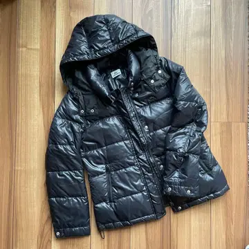 [ LACOSTE ] 후드 부착 다운 자켓 사이즈 40 블랙 구형 택