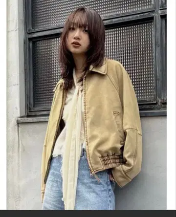 moussy F/SUEDE GATHER 블루종 25aw