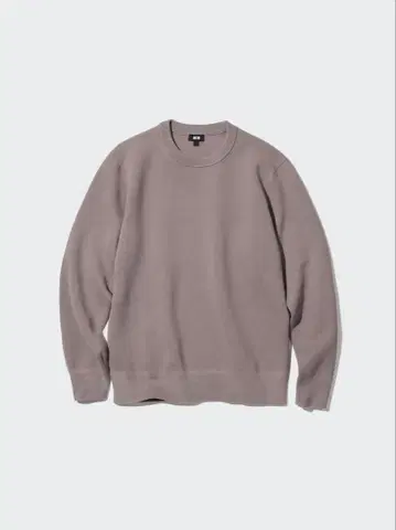 유니클로 워셔블 밀라노리브 크루넥 스웨터 베이지 사이즈 XL