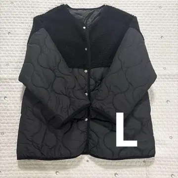 Discoat 보아 절개 퀼팅 코트 L