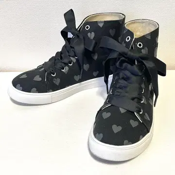 앤드러브 &LOVE 하트 하이컷 스니커즈 블랙 LL 25cm