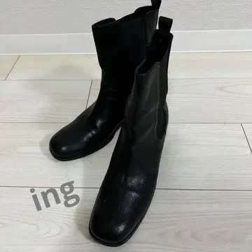 잉그 ing 사이드 고어 부츠 블랙 소가죽 23.5