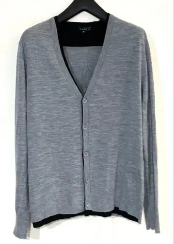 theory 가디건 울 니트 얇은 소재 그레이 블랙 비즈니스 캐주얼