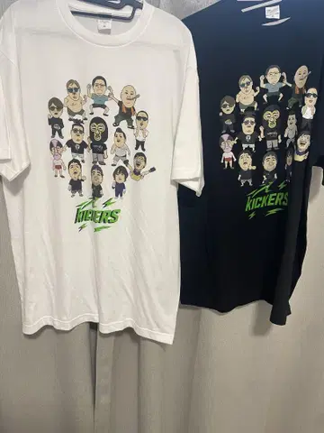 키커스 T셔츠 XL 블랙 화이트 2장 세트