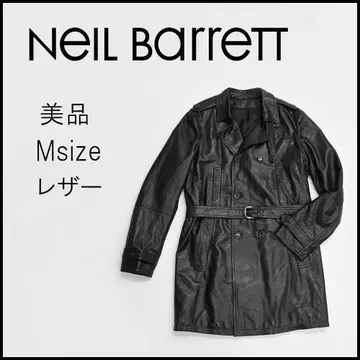 8275년 닐바렛 트렌치코트 가죽 블랙 M
