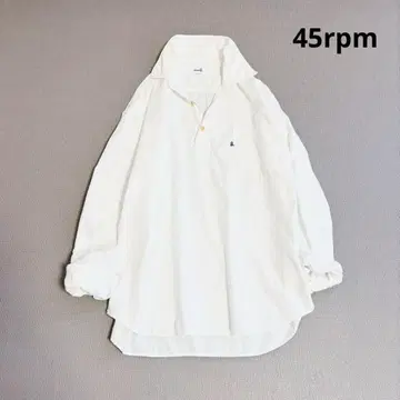 45rpm & 긴팔 코튼 셔츠 스키퍼 셔츠 화이트 4