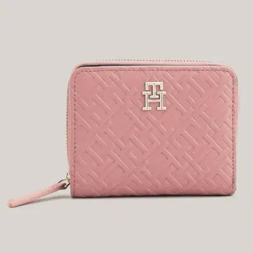 TOMMY HILFIGER 리파인드 모노그램 미디엄 지퍼 지갑