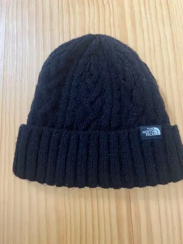 THE NORTH FACE 블랙 니트 모자 케이블 짜임
