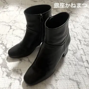 긴자 카네마츠 숏부츠 블랙 가죽