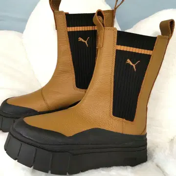 [새상품급] PUMA 천연 가죽 사이드 고어 부츠 통굽
